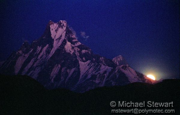 Machapuchare Moonrise from Poon Hill